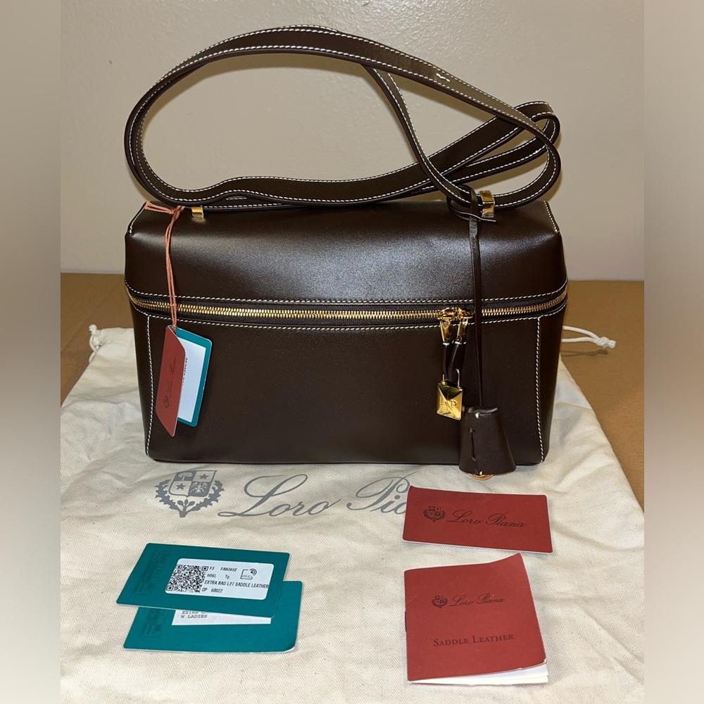 Loro Piana Brown Leather Hobo Bag